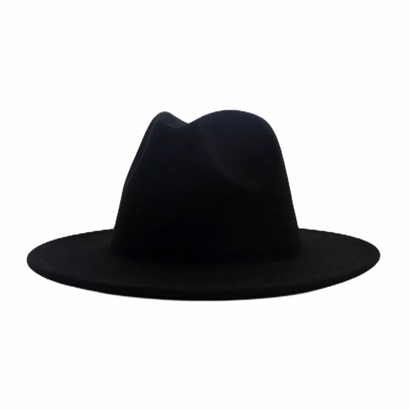 Accessories - NEW Black Fedora Hat Two Tone Color